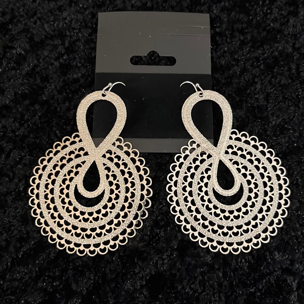 Pierced Silver Earrings